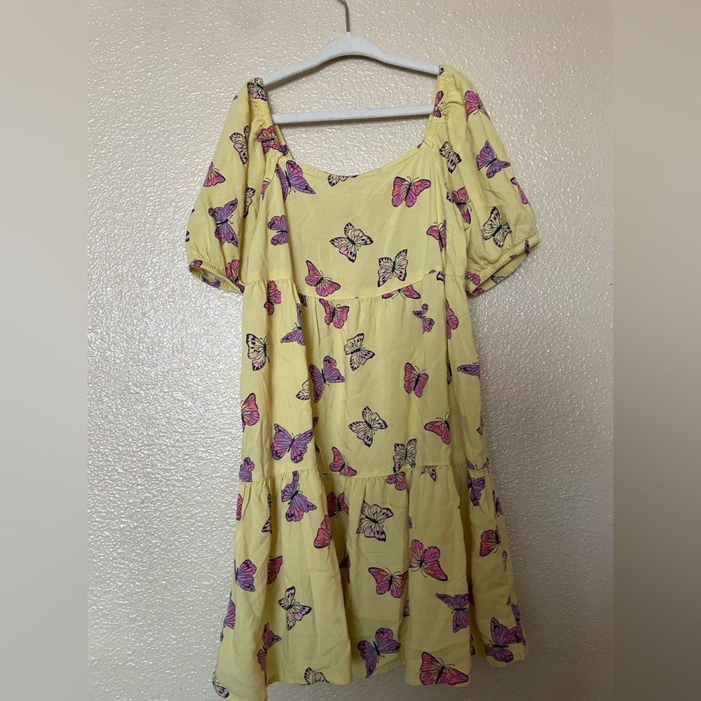 Girls Yellow Butterfly Dress ( 7 )